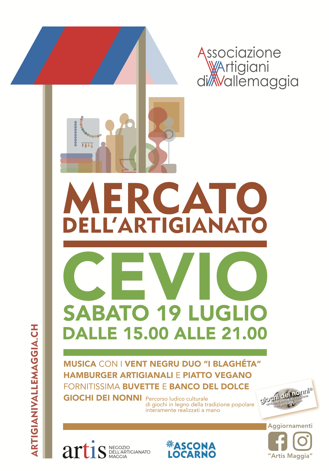 Mercato dell'Artigianato di Cevio - sabato 19 luglio